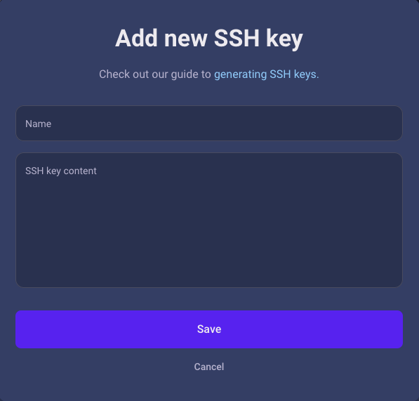 Add new SSH Key