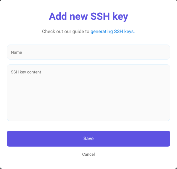 Add new SSH Key