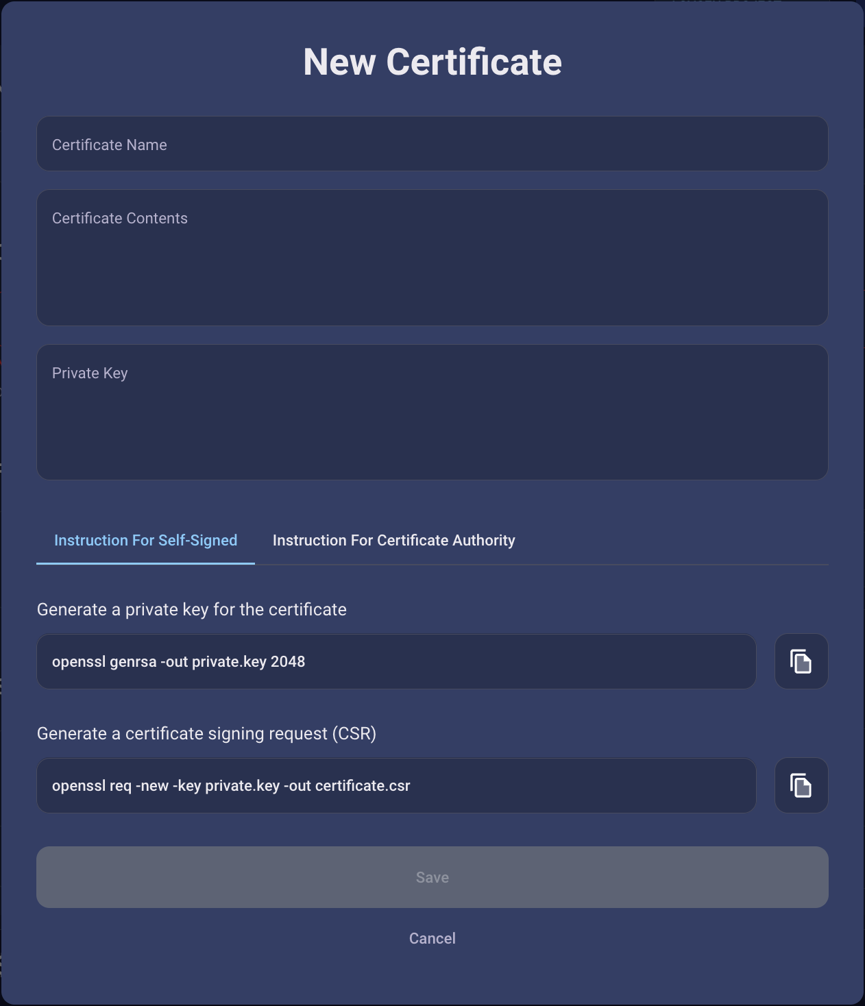 Forwarding rule certificate