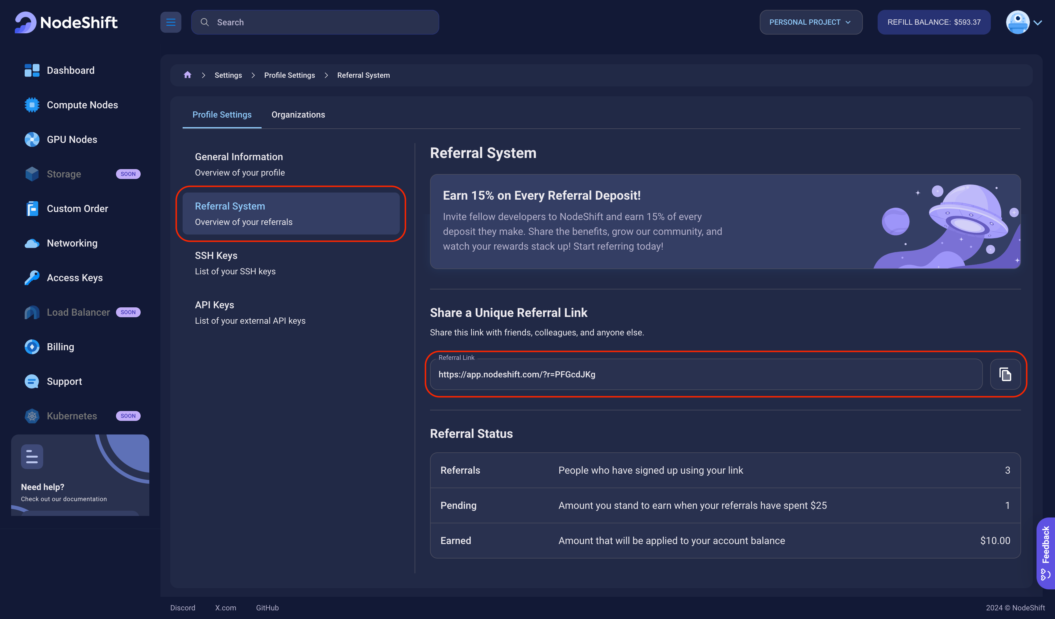 platform profile setting